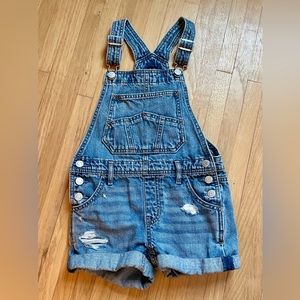 GAP kids denim short overalls size small
